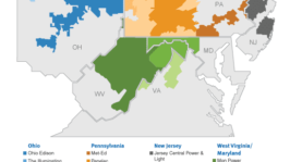 FirstEnergy Corporation Utility Holding Company And Its Service Area Map.